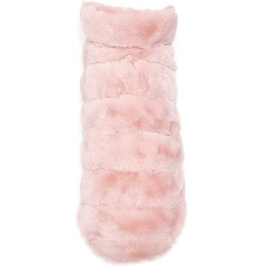 The Worthy Dog Faux Fur Dog Coat, Mauve, Medium
