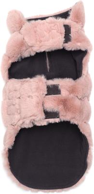 Show full view: The Worthy Dog Faux Fur Dog Coat, Mauve, Medium slide 2 of 4