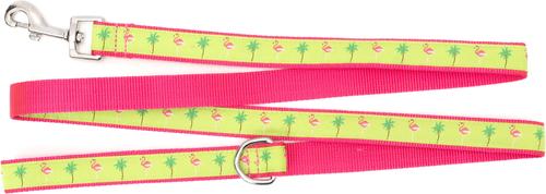 Show full view: The Worthy Dog Flamingos Lead Dog Leash, Pink, Large: 5-ft long, 1-in wide slide 3 of 3