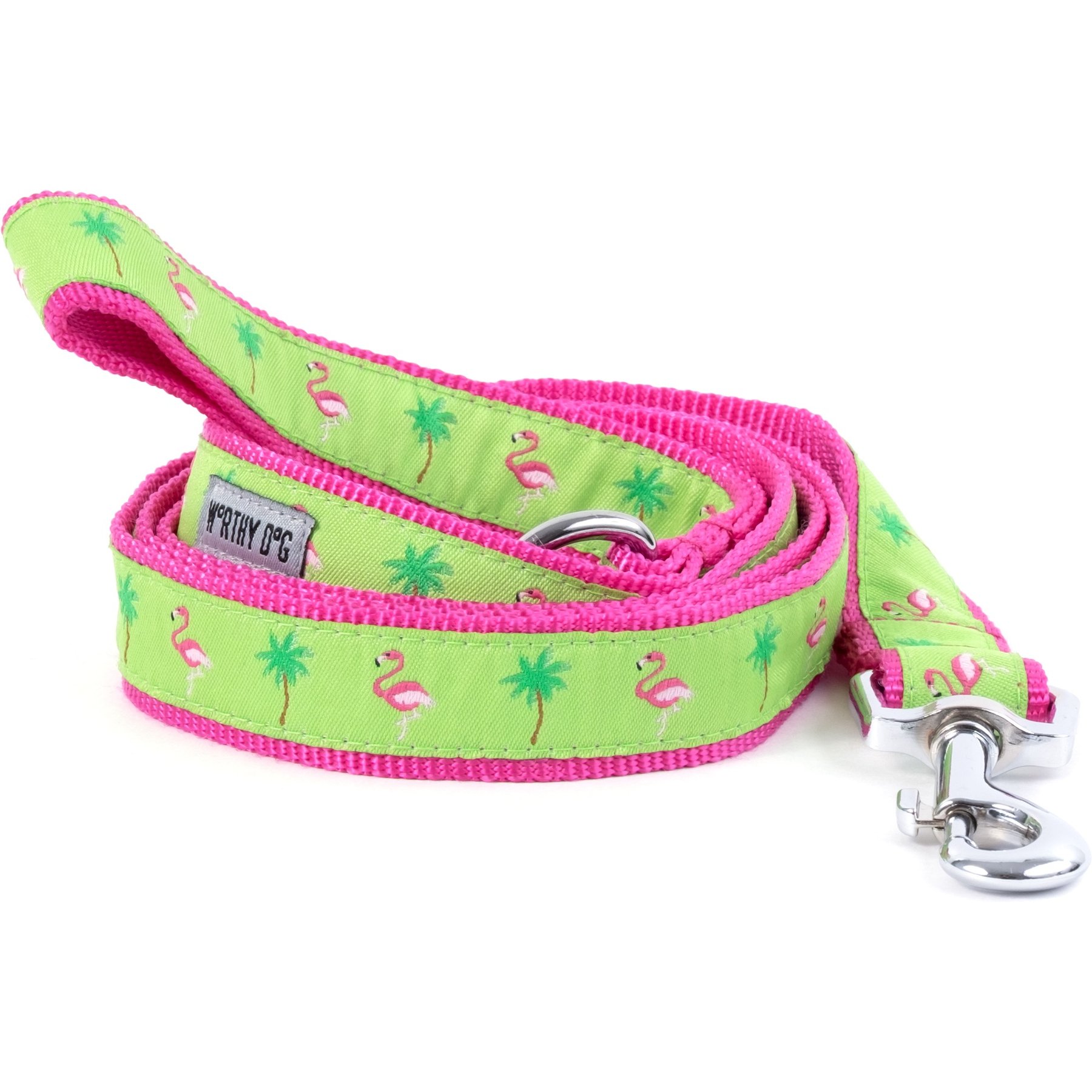 The Worthy Dog Flamingos Lead Dog Leash, Pink, Small: 5-ft long, 5/8-in wide