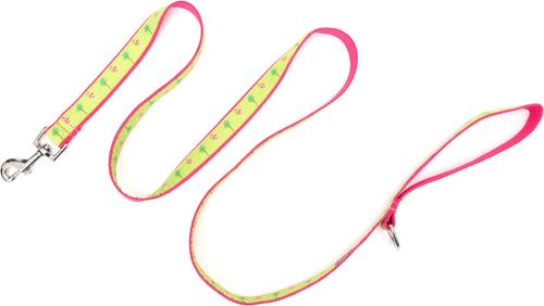 Show full view: The Worthy Dog Flamingos Lead Dog Leash, Pink, Small: 5-ft long, 5/8-in wide slide 2 of 3