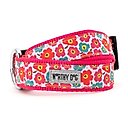 The Worthy Dog Fleurs Dog Collar, Pink, Medium: 11 to 17-in neck, 1-in wide