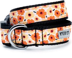 The Worthy Dog Fleurs Dog Collar, Yellow, Medium: 11 to 17-in neck, 1-in wide