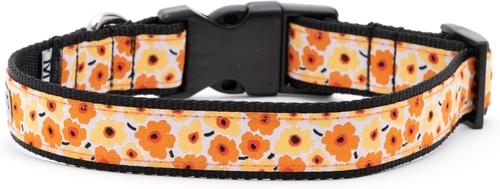 Show full view: The Worthy Dog Fleurs Dog Collar, Yellow, Small: 8 to 14-in neck, 5/8-in wide slide 6 of 8