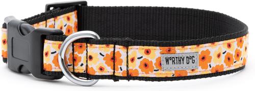 Show full view: The Worthy Dog Fleurs Dog Collar, Yellow, X-Large: 17 to 23-in neck, 1-in wide slide 4 of 7