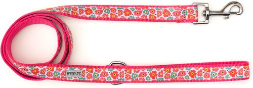 Show full view: The Worthy Dog Fleurs Lead Dog Leash, Pink, Large: 5-ft long, 1-in wide slide 3 of 4