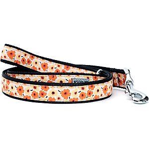 The Worthy Dog Fleurs Lead Dog Leash, Yellow, Small: 5-ft long, 5/8-in wide