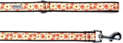 Show full view: The Worthy Dog Fleurs Lead Dog Leash, Yellow, Small: 5-ft long, 5/8-in wide slide 3 of 6