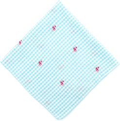 The Worthy Dog Gingham Flamingos Dog Bandana, Aqua, Large slide 2 of 3