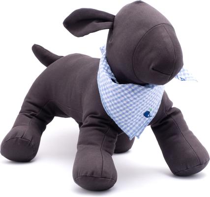 Show full view: The Worthy Dog Gingham Whales Dog Bandana, Blue, Large slide 2 of 4