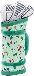 The Worthy Dog Golf Bag Squeaky Plush Dog Toy, Green, Small