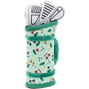 The Worthy Dog Golf Bag Squeaky Plush Dog Toy, Green, Small