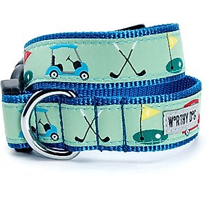 The Worthy Dog Golf Dog Collar, Green, Medium: 11 to 17-in neck, 1-in wide