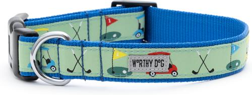 Show full view: The Worthy Dog Golf Dog Collar, Green, Small: 8 to 14-in neck, 5/8-in wide slide 5 of 6