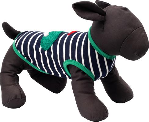 Show full view: The Worthy Dog Golf Tee Dog Dog Shirt, Navy/White, Large slide 3 of 4