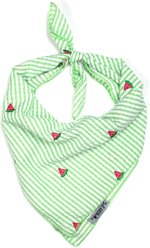 The Worthy Dog Green Stripe Watermelon Dog Bandana, Green/White, Small