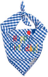 The Worthy Dog Happy Birthday Dog Bandana, Blue, Large