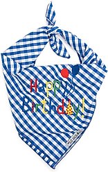 The Worthy Dog Happy Birthday Dog Bandana, Blue, Small