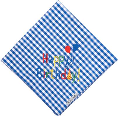 Show full view: The Worthy Dog Happy Birthday Dog Bandana, Blue, Small slide 2 of 4