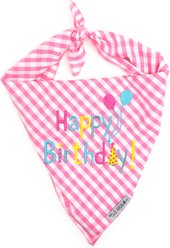 The Worthy Dog Happy Birthday Dog Bandana, Pink, Large