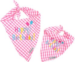 The Worthy Dog Happy Birthday Dog Bandana, Pink, Large slide 2 of 3