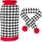 Show in main carousel: The Worthy Dog Houndstooth Dog Sweater & Scarf Set, Black/White/Red, Medium slide 1 of 5