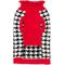 Show in main carousel: The Worthy Dog Houndstooth Dog Sweater & Scarf Set, Black/White/Red, Small slide 4 of 5