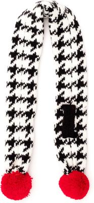 Show full view: The Worthy Dog Houndstooth Dog Sweater & Scarf Set, Black/White/Red, Small slide 5 of 5
