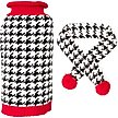 Show in main carousel: The Worthy Dog Houndstooth Dog Sweater & Scarf Set, Black/White/Red, XX-Large slide 1 of 5