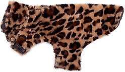 The Worthy Dog Leopard Faux Fur Dog Coat, Brown, Large slide 2 of 3