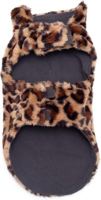 Show full view: The Worthy Dog Leopard Faux Fur Dog Coat, Brown, Small slide 3 of 4
