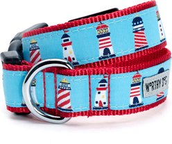 The Worthy Dog Lighthouses Dog Collar, Blue, Medium: 11 to 17-in neck, 1-in wide