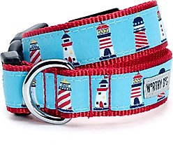 The Worthy Dog Lighthouses Dog Collar, Blue, X-Large: 17 to 23-in neck, 1-in wide