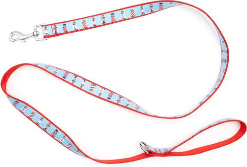 Show full view: The Worthy Dog Lighthouses Lead Dog Leash, Blue, Large: 5-ft long, 1-in wide slide 4 of 5