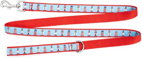 Show full view: The Worthy Dog Lighthouses Lead Dog Leash, Blue, Small: 5-ft long, 5/8-in wide slide 3 of 5
