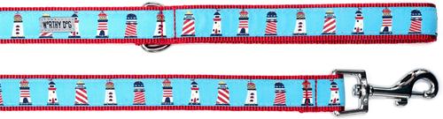 Show full view: The Worthy Dog Lighthouses Lead Dog Leash, Blue, Small: 5-ft long, 5/8-in wide slide 2 of 5