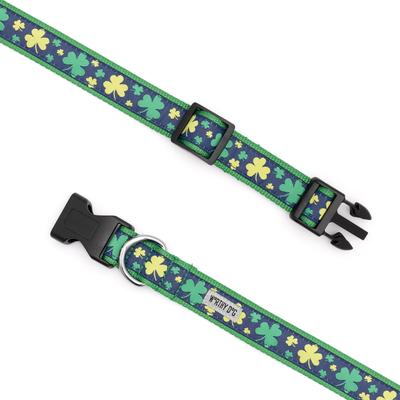 Show full view: The Worthy Dog Lucky Dog Collar, Navy, Medium: 11 to 17-in neck, 1-in wide slide 3 of 6