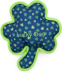 The Worthy Dog Lucky Squeaky Plush Dog Toy, Green, Large
