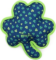 The Worthy Dog Lucky Squeaky Plush Dog Toy, Green, Small slide 2 of 3