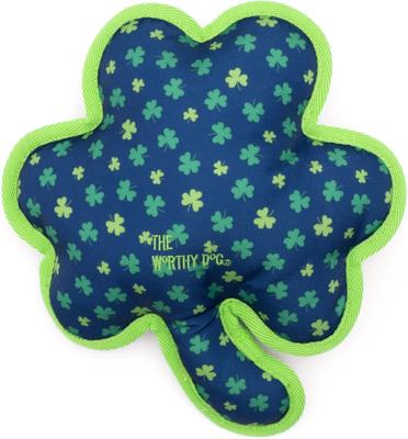 Show full view: The Worthy Dog Lucky Squeaky Plush Dog Toy, Green, Small slide 4 of 4