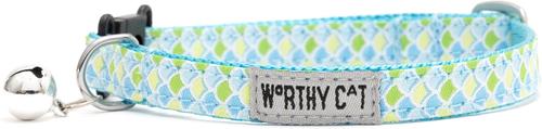 Show full view: The Worthy Dog Mermaid Cat Collar, One Size: 9 to 11-in neck, 1/2-in wide, Blue slide 1 of 3
