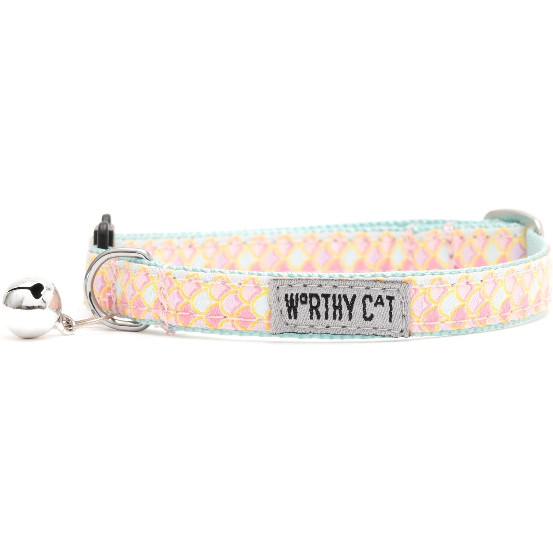 The Worthy Dog Mermaid Cat Collar, One Size: 9 to 11-in neck, 1/2-in wide, Pink