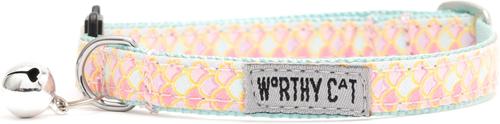 Show full view: The Worthy Dog Mermaid Cat Collar, One Size: 9 to 11-in neck, 1/2-in wide, Pink slide 1 of 3