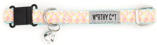 Show full view: The Worthy Dog Mermaid Cat Collar, One Size: 9 to 11-in neck, 1/2-in wide, Pink slide 2 of 3