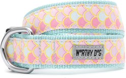 The Worthy Dog Mermaid Dog Collar, Pink, Medium: 11 to 17-in neck, 1-in wide