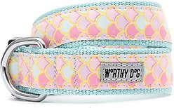 The Worthy Dog Mermaid Dog Collar, Pink, X-Small: 5 to 11-in neck, 1/2-in wide