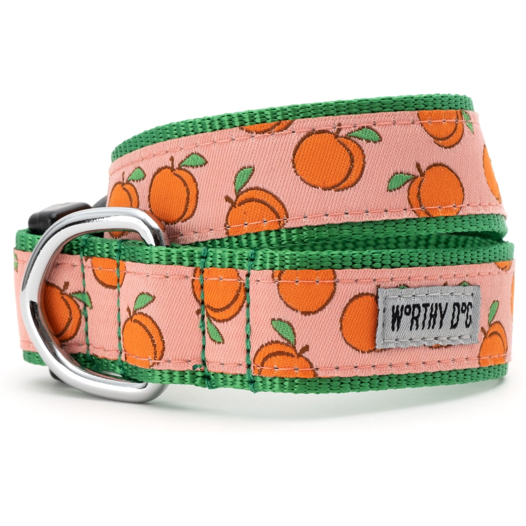 The Worthy Dog Peachy Keen Dog Collar, Peach, X-Small: 5 to 11-in neck, 1/2-in wide