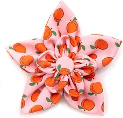 The Worthy Dog Peachy Keen Flower Dog Collar Accessory, Peach, Large