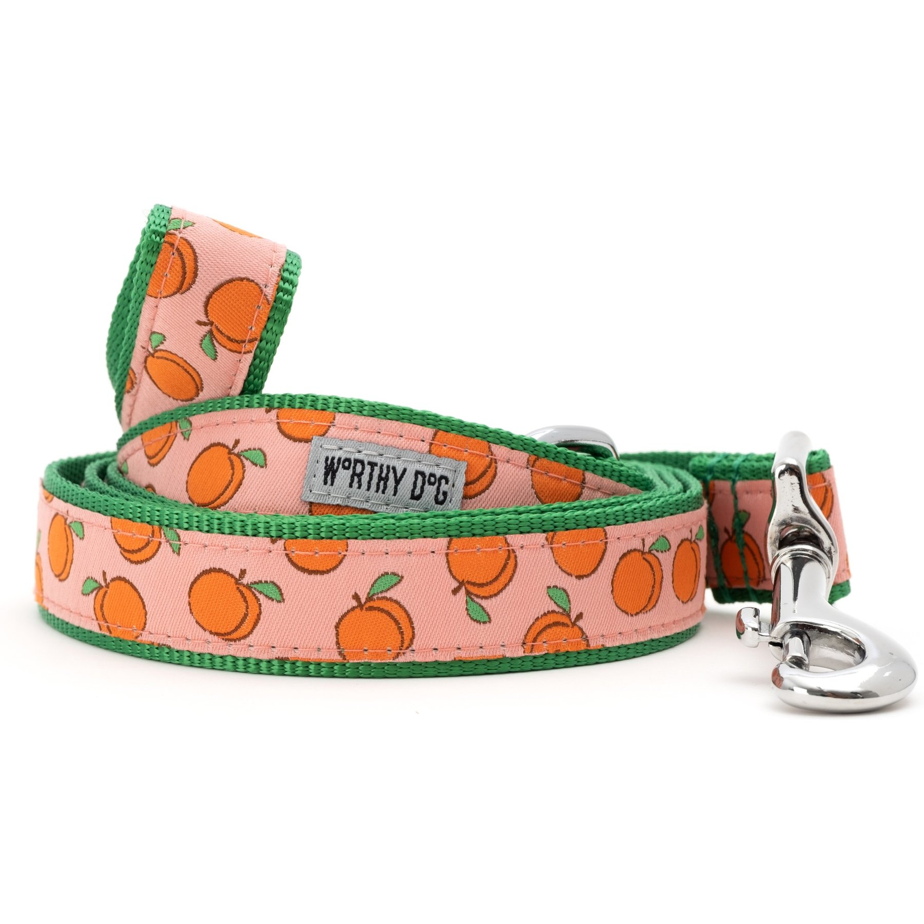 The Worthy Dog Peachy Keen Lead Dog Leash, Peach, Large: 5-ft long, 1-in wide