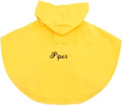 The Worthy Dog Personalized Poncho Water Resistant Dog Raincoat, Yellow, Small